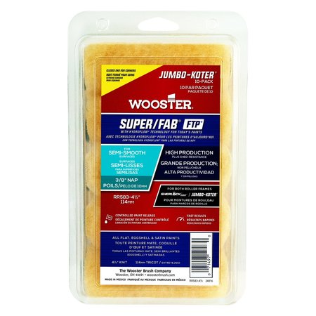 WOOSTER Wooster Super/FAB 4.5 in. W X 3/8 in. Jumbo Paint Roller Cover , 10PK RR583-4 1/2